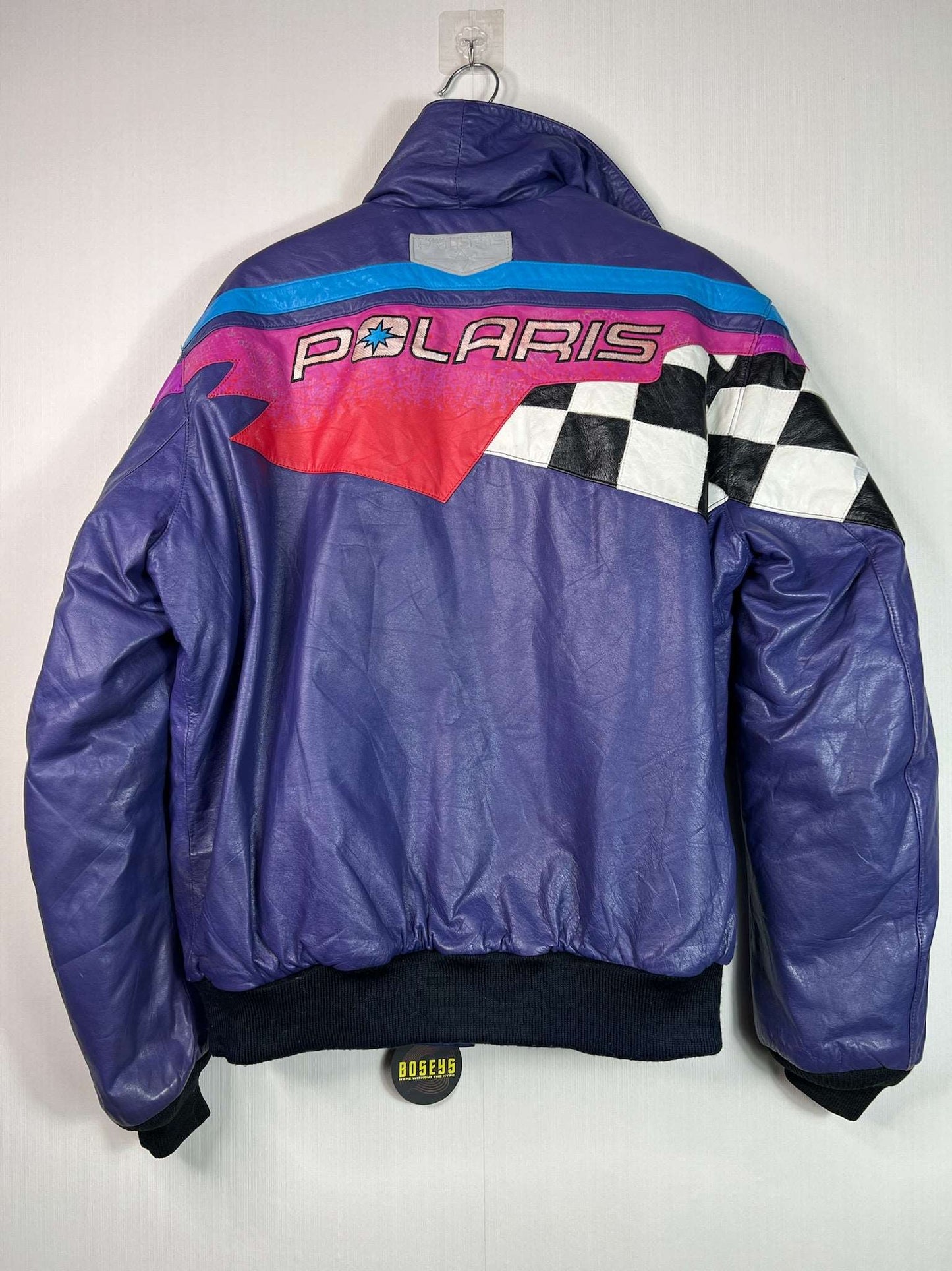 1980s Heavyweight Leather Vintage POLARIS Inc. Racing Jacket. | Fits Upto M/L