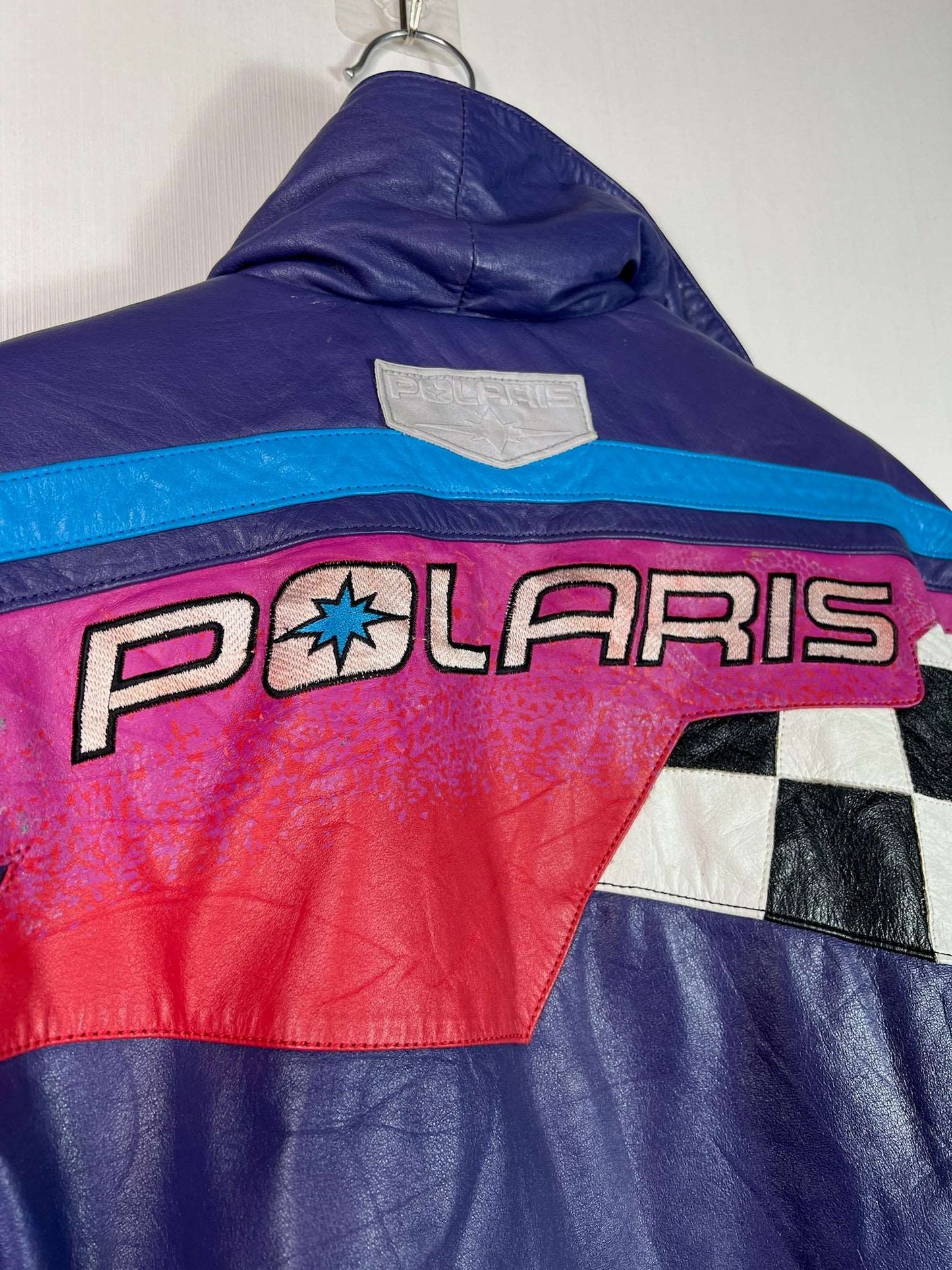 1980s Heavyweight Leather Vintage POLARIS Inc. Racing Jacket. | Fits Upto M/L