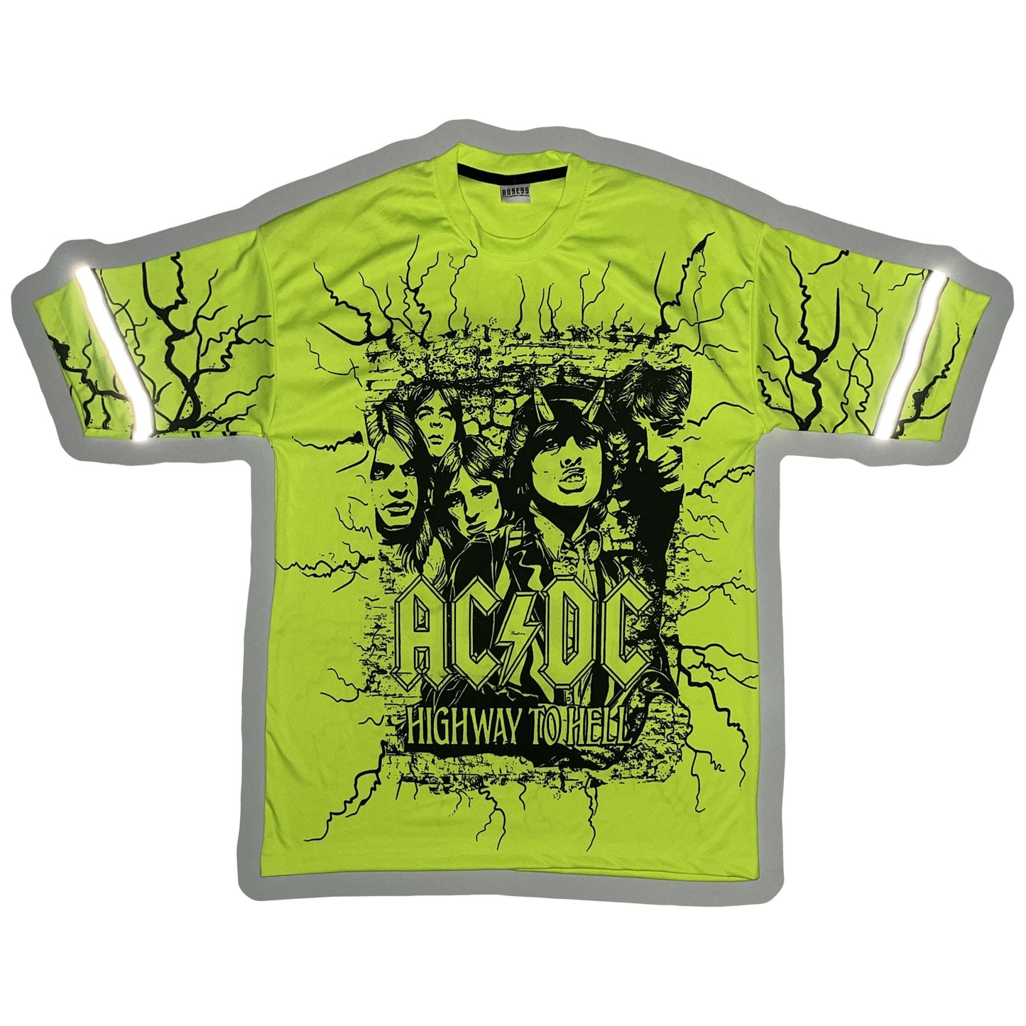 ACDC Double Side Printed Neon Reflector Tee | Fits Upto M/L
