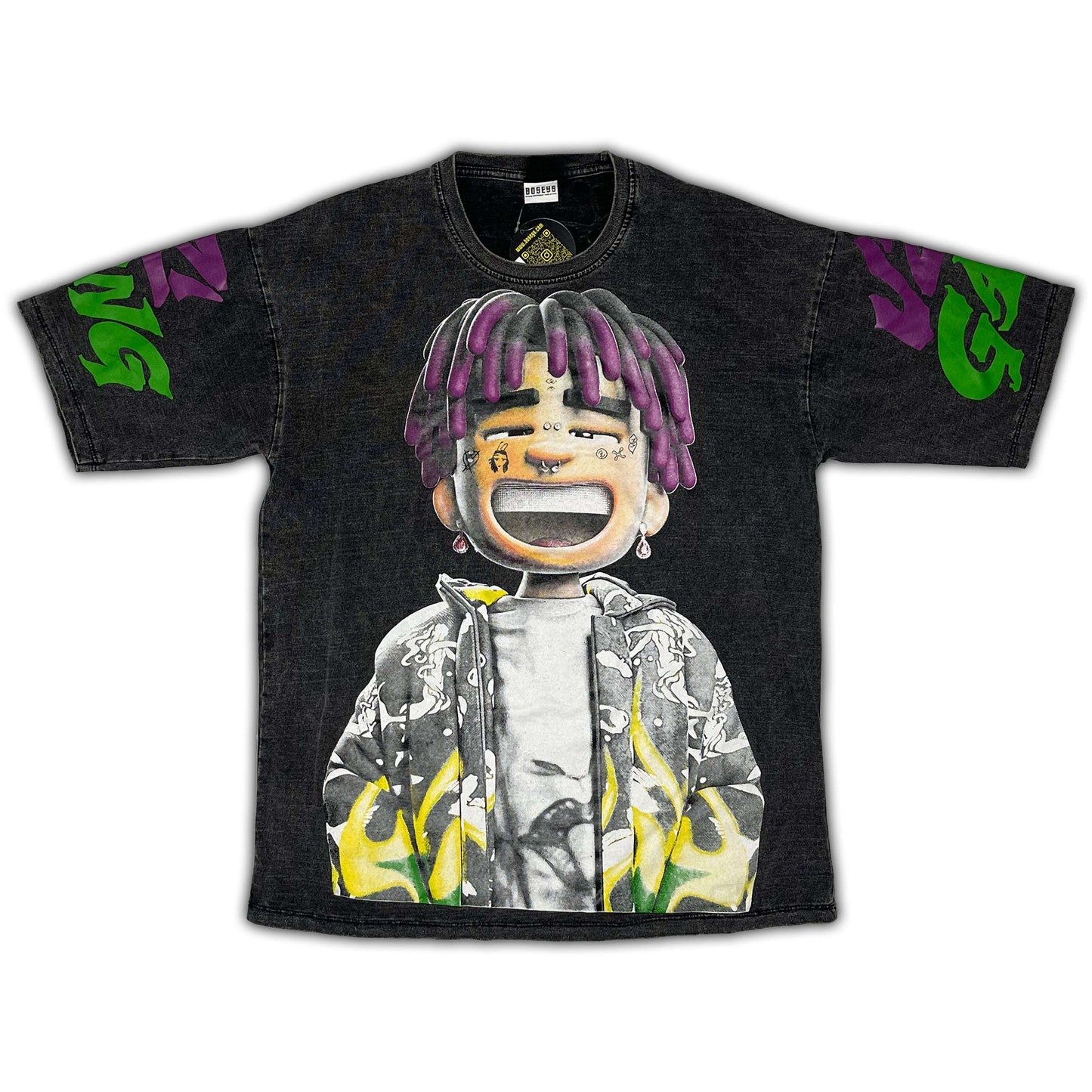 Lil Uzi Double Side Printed Space Gray Tee | Fits Upto Free sized upto L