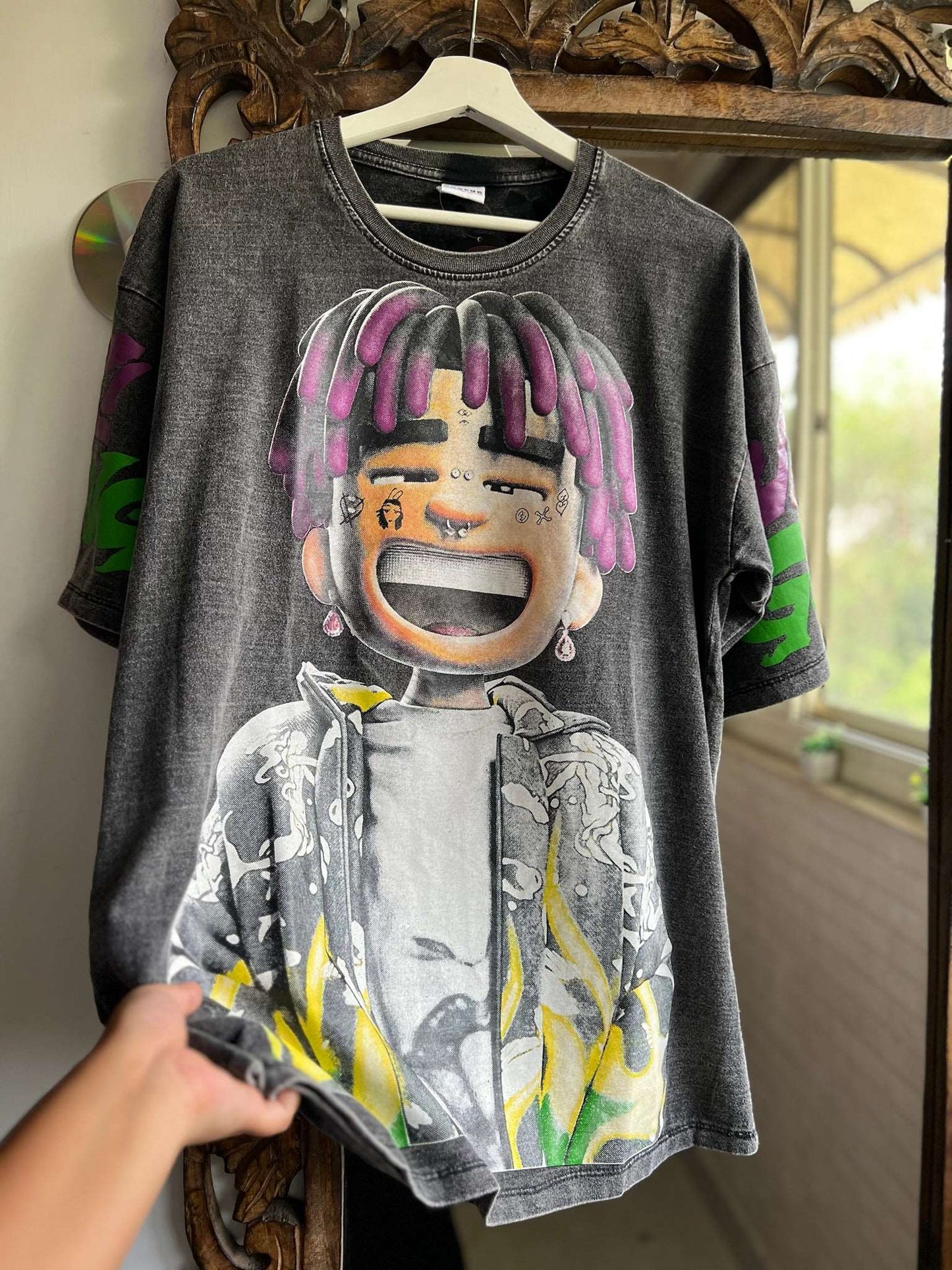 Lil Uzi Double Side Printed Space Gray Tee | Fits Upto Free sized upto L