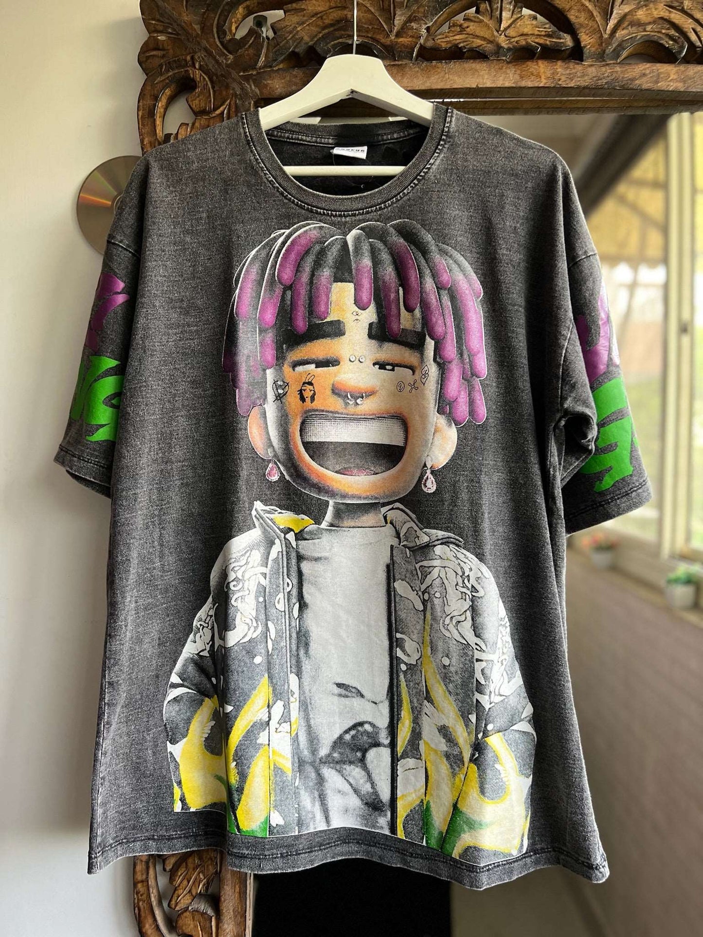 Lil Uzi Double Side Printed Space Gray Tee | Fits Upto Free sized upto L