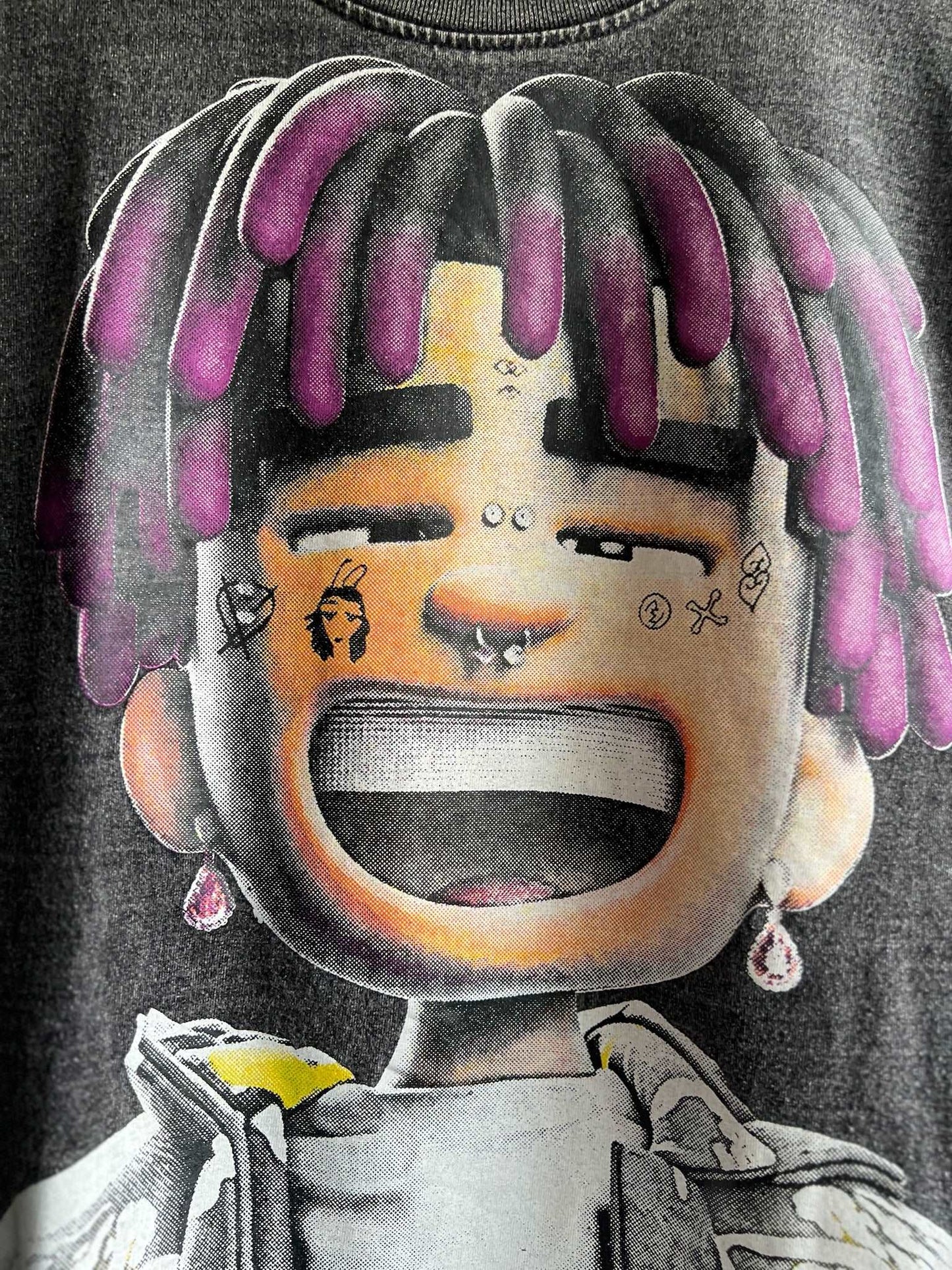 Lil Uzi Double Side Printed Space Gray Tee | Fits Upto Free sized upto L