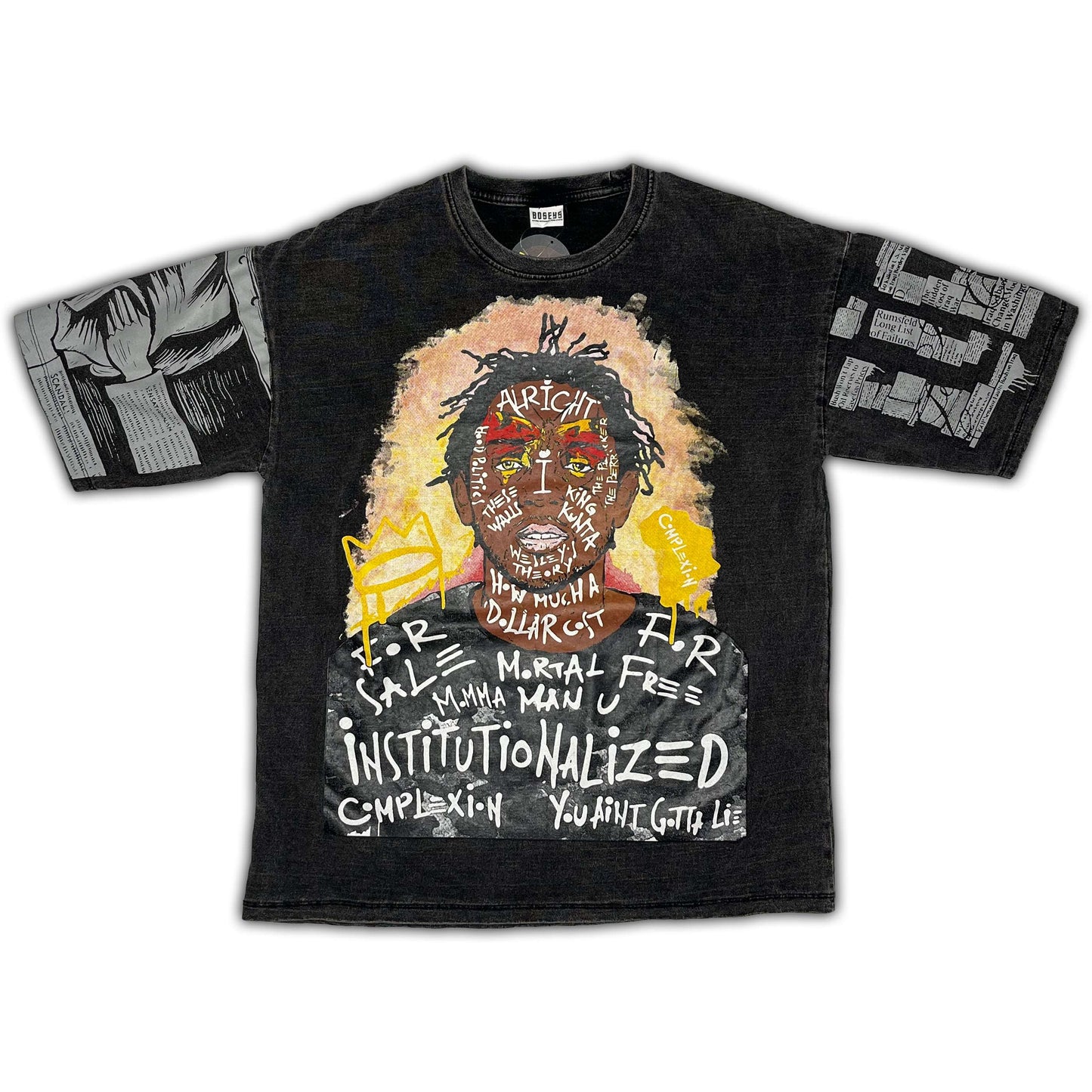 Kendrick Lamar Double Side Printed Space Gray Tee | Fits Upto Free sized upto L