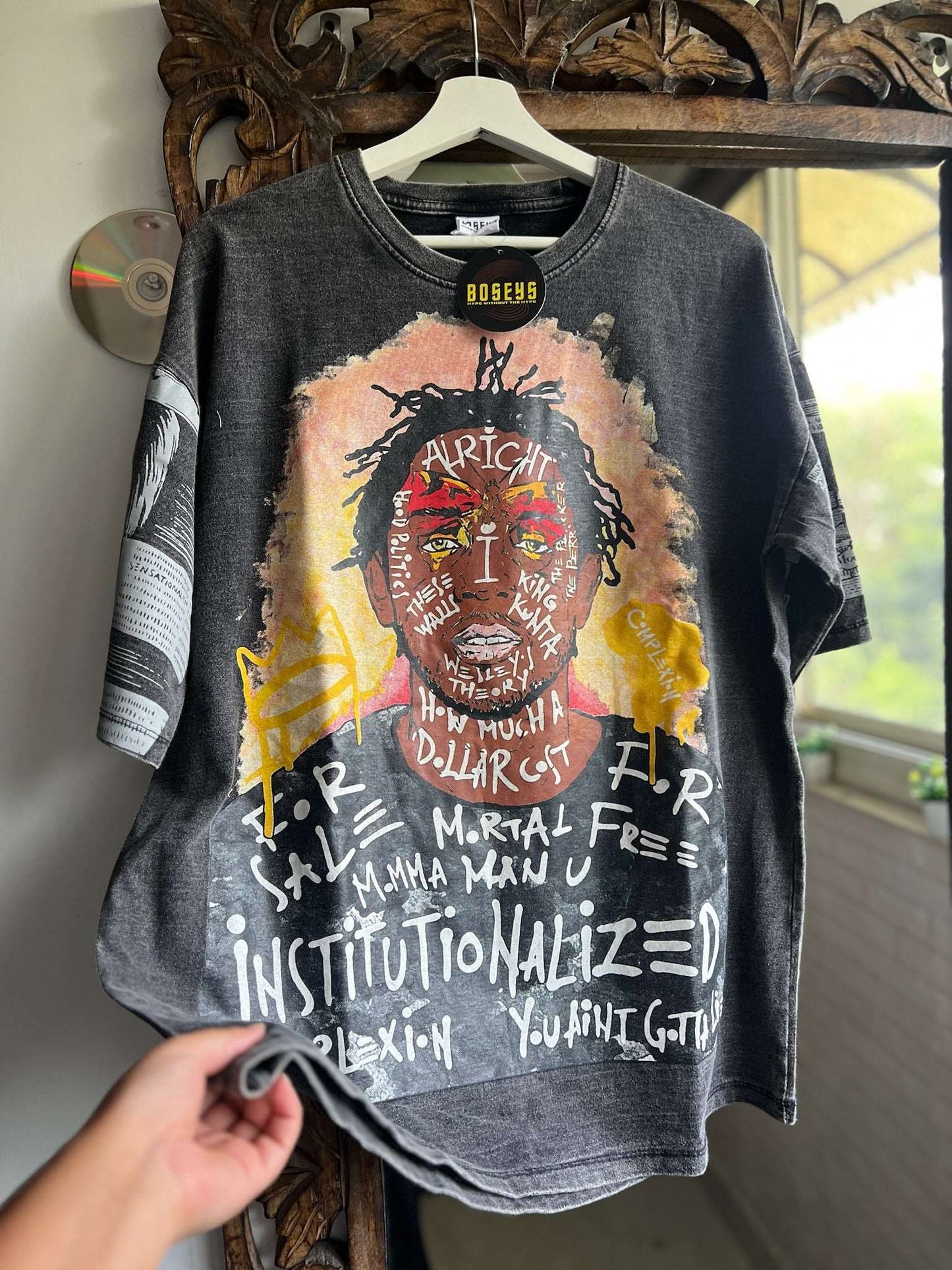 Kendrick Lamar Double Side Printed Space Gray Tee | Fits Upto Free sized upto L