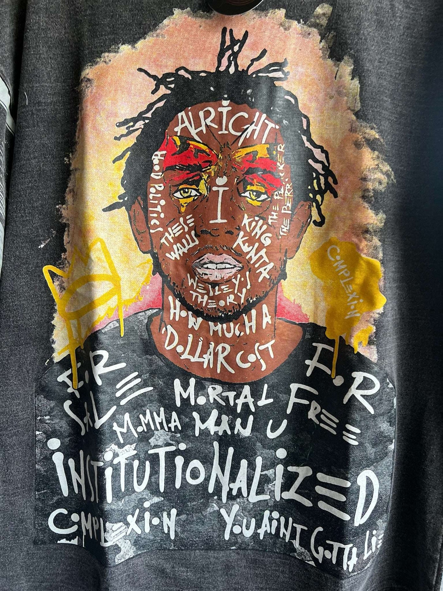 Kendrick Lamar Double Side Printed Space Gray Tee | Fits Upto Free sized upto L