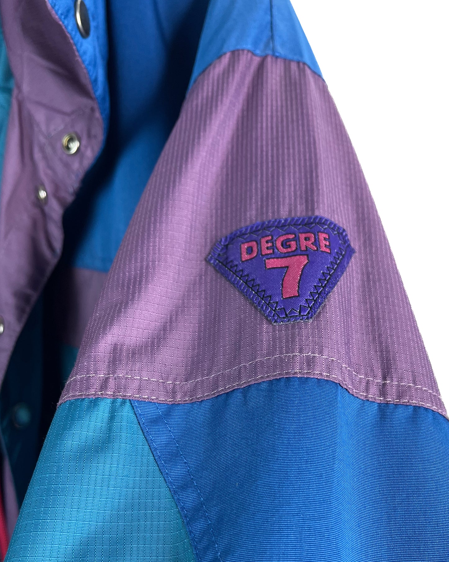 Vintage 1980s Degré 7 Blue and Purple Ski Jacket | Fits Upto XL