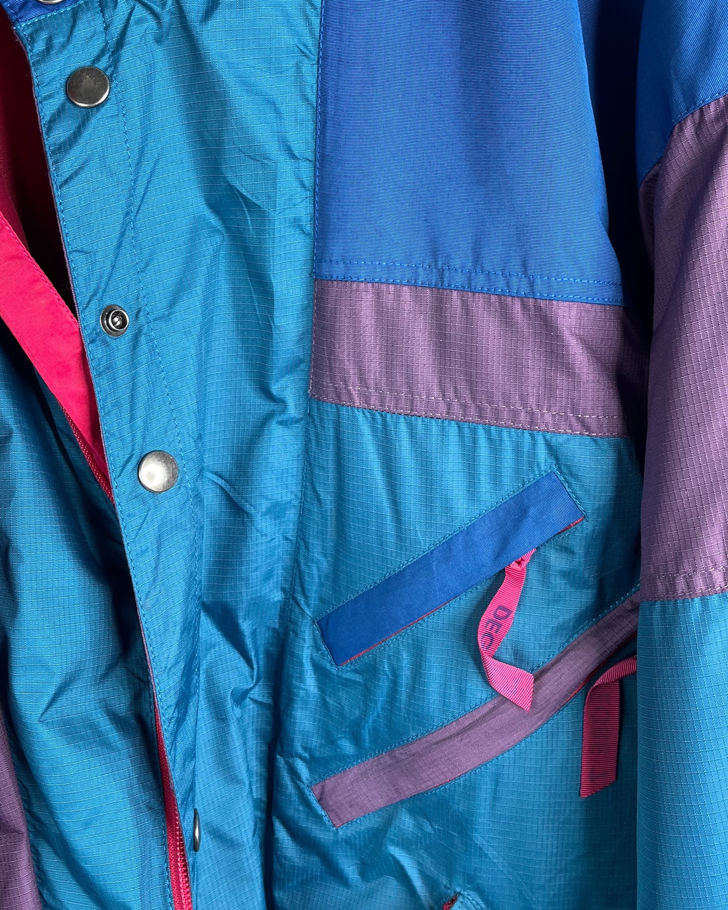 Vintage 1980s Degré 7 Blue and Purple Ski Jacket | Fits Upto XL