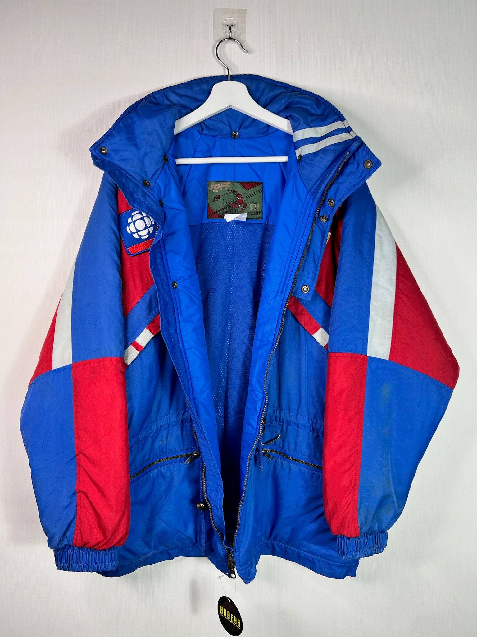 Vintage Joff Extreme Skiing Tactical Blue/Red/White Jacket | Fits Upto XL