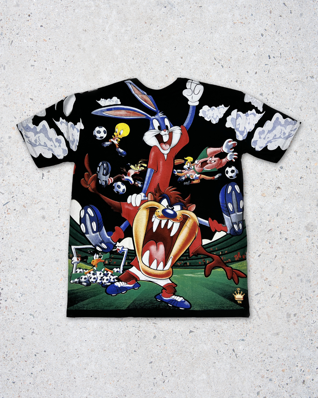 Looney Tunes Double Side Printed Black Tee | Fits Upto Free size L/XL