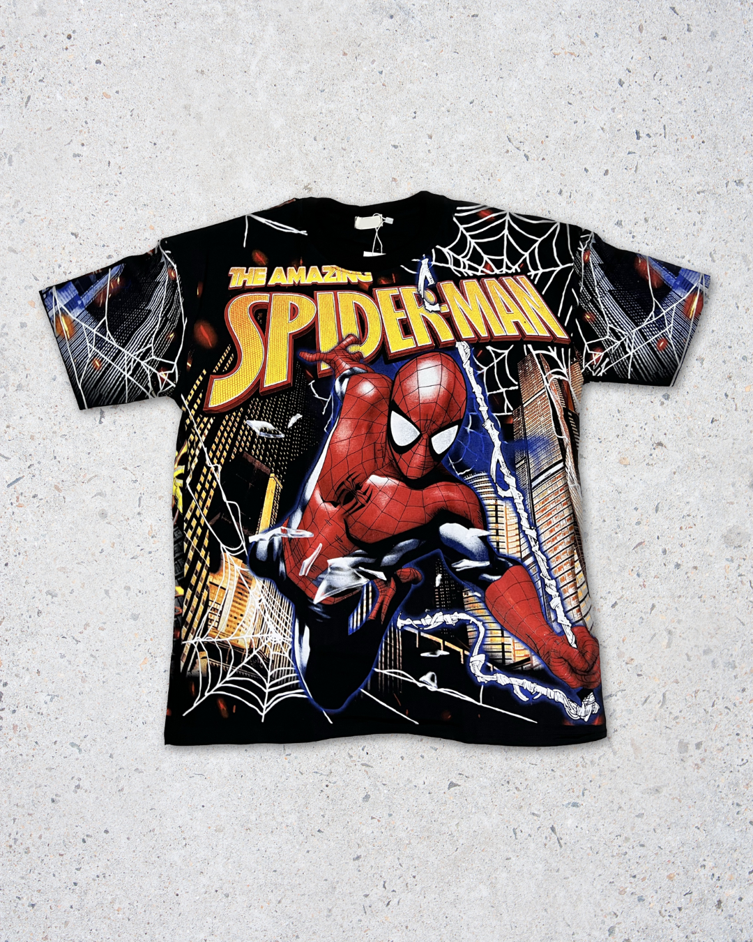 The Amazing Spiderman Double Side Printed Black Tee | Fits Upto Free size L/XL