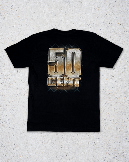 50 Cent Double Side Printed Black Glow in the Dark Tee | Fits Upto Free sized upto S/M