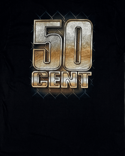 50 Cent Double Side Printed Black Glow in the Dark Tee | Fits Upto Free sized upto S/M