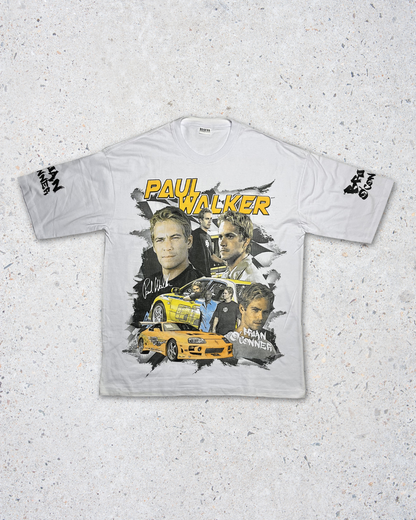 Paul Walker Double Side Printed White Tee | Fits Upto Free size L