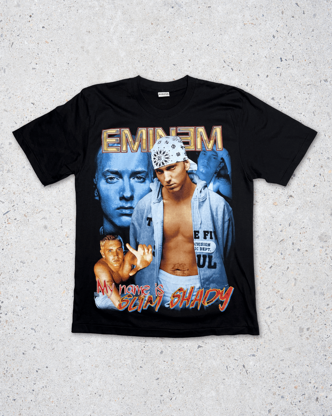 Eminem Double Side Printed Black Tee | Fits Upto M