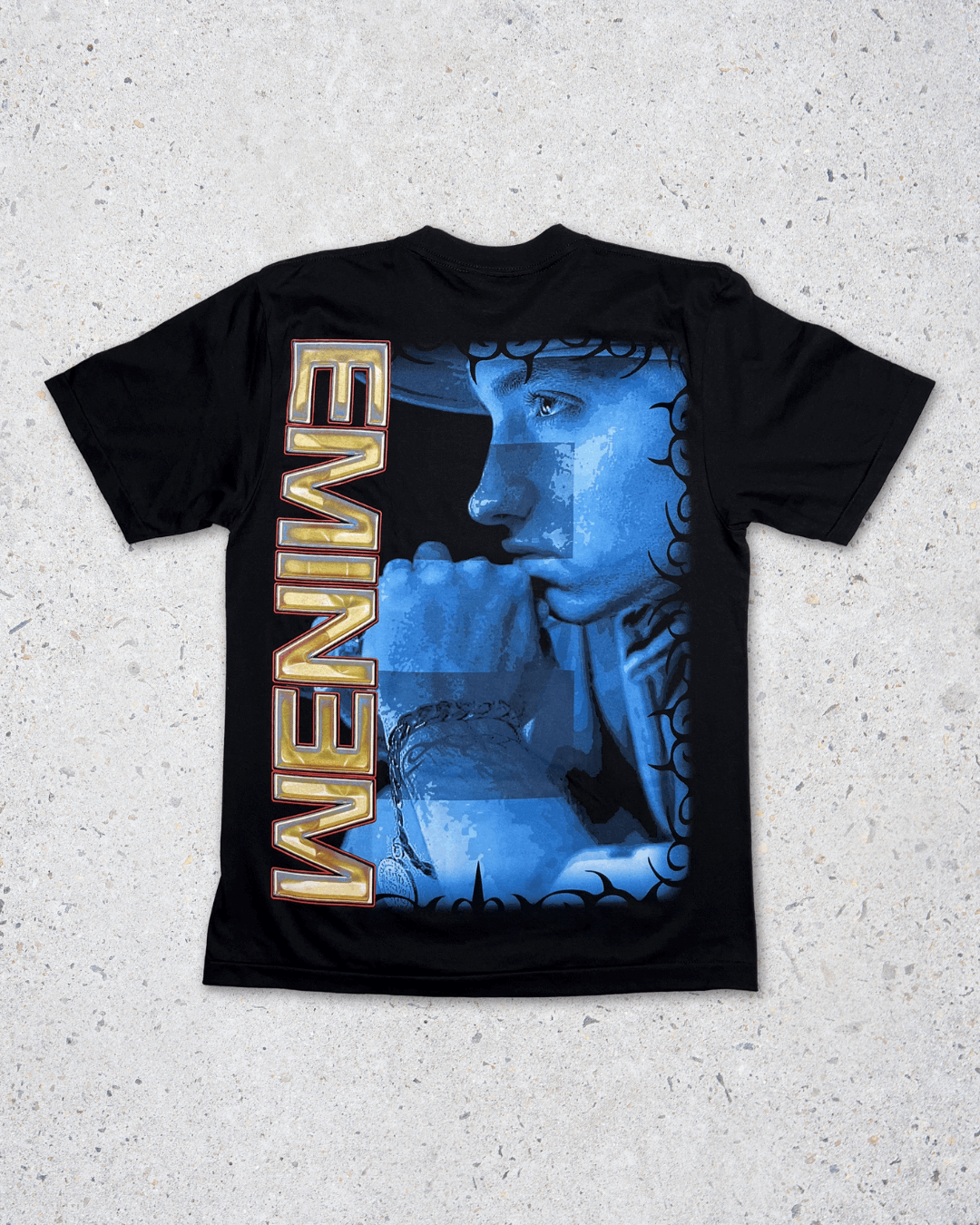 Eminem Double Side Printed Black Tee | Fits Upto M