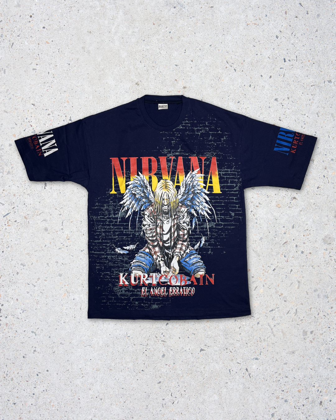 Nirvana Double Side Printed Dark Blue Tee | Fits Upto Free size L/XL