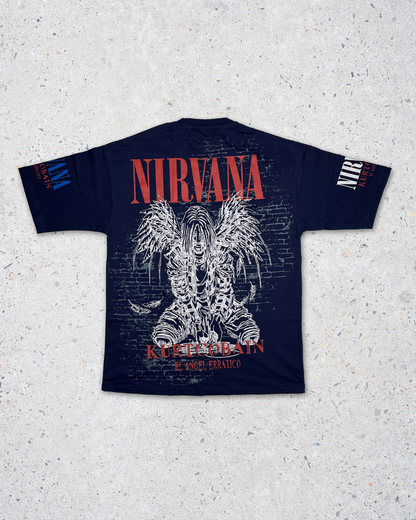 Nirvana Double Side Printed Dark Blue Tee | Fits Upto Free size L/XL