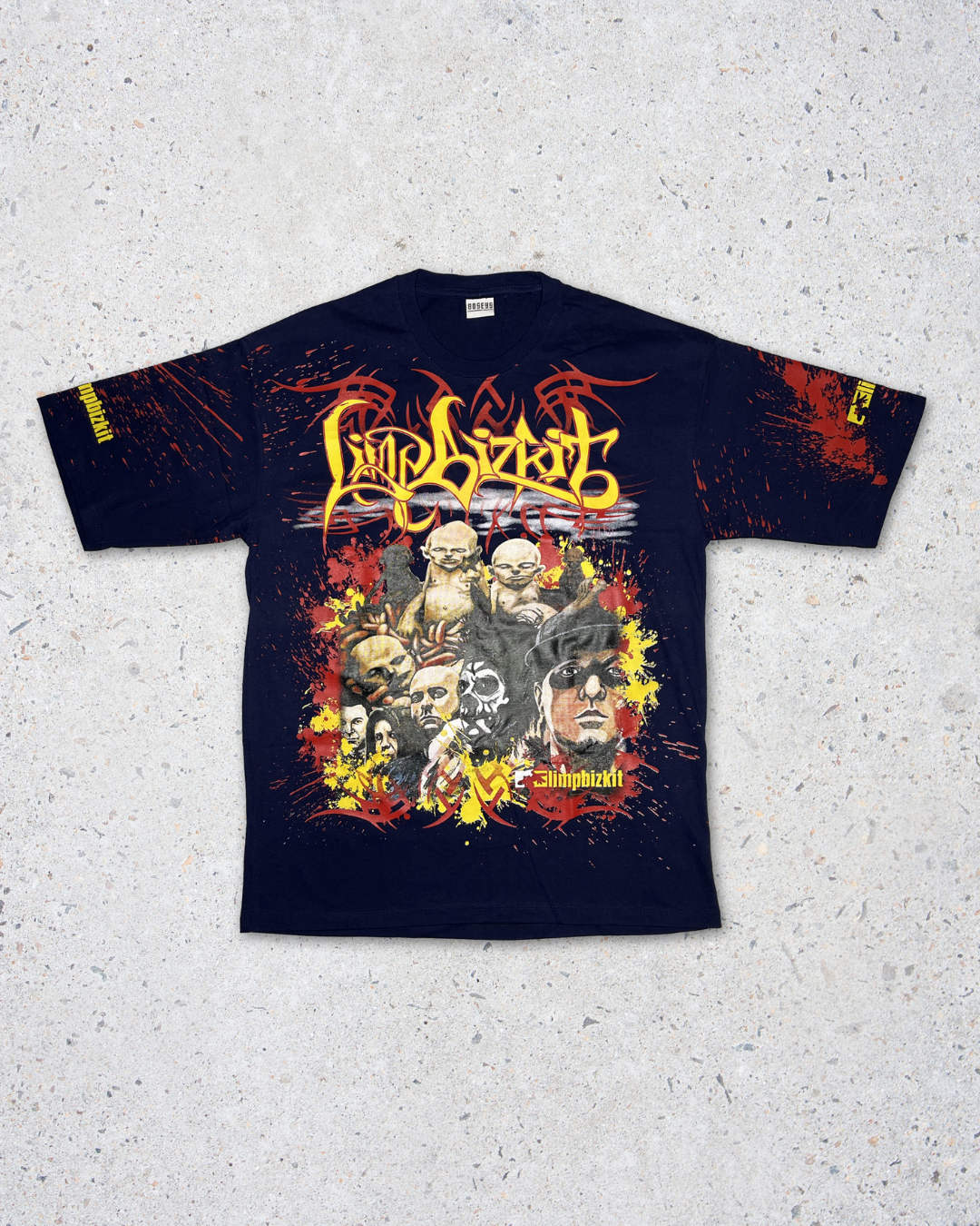 Limp Bizkit Double Side Printed Dark Blue Tee | Fits Upto Free size L