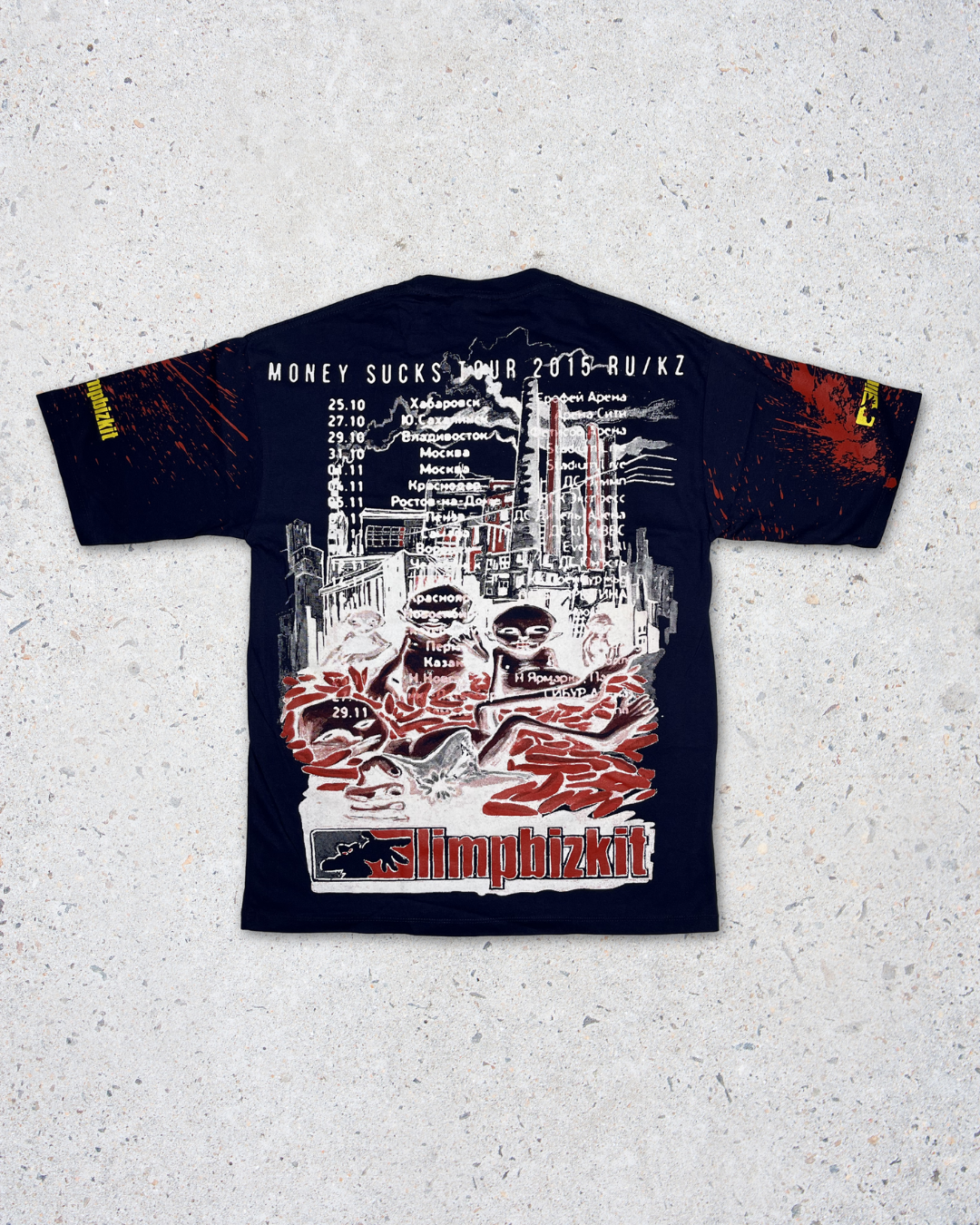 Limp Bizkit Double Side Printed Dark Blue Tee | Fits Upto Free size L