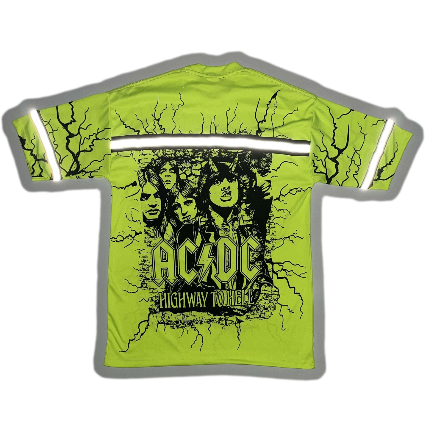 ACDC Double Side Printed Neon Reflector Tee | Fits Upto M/L