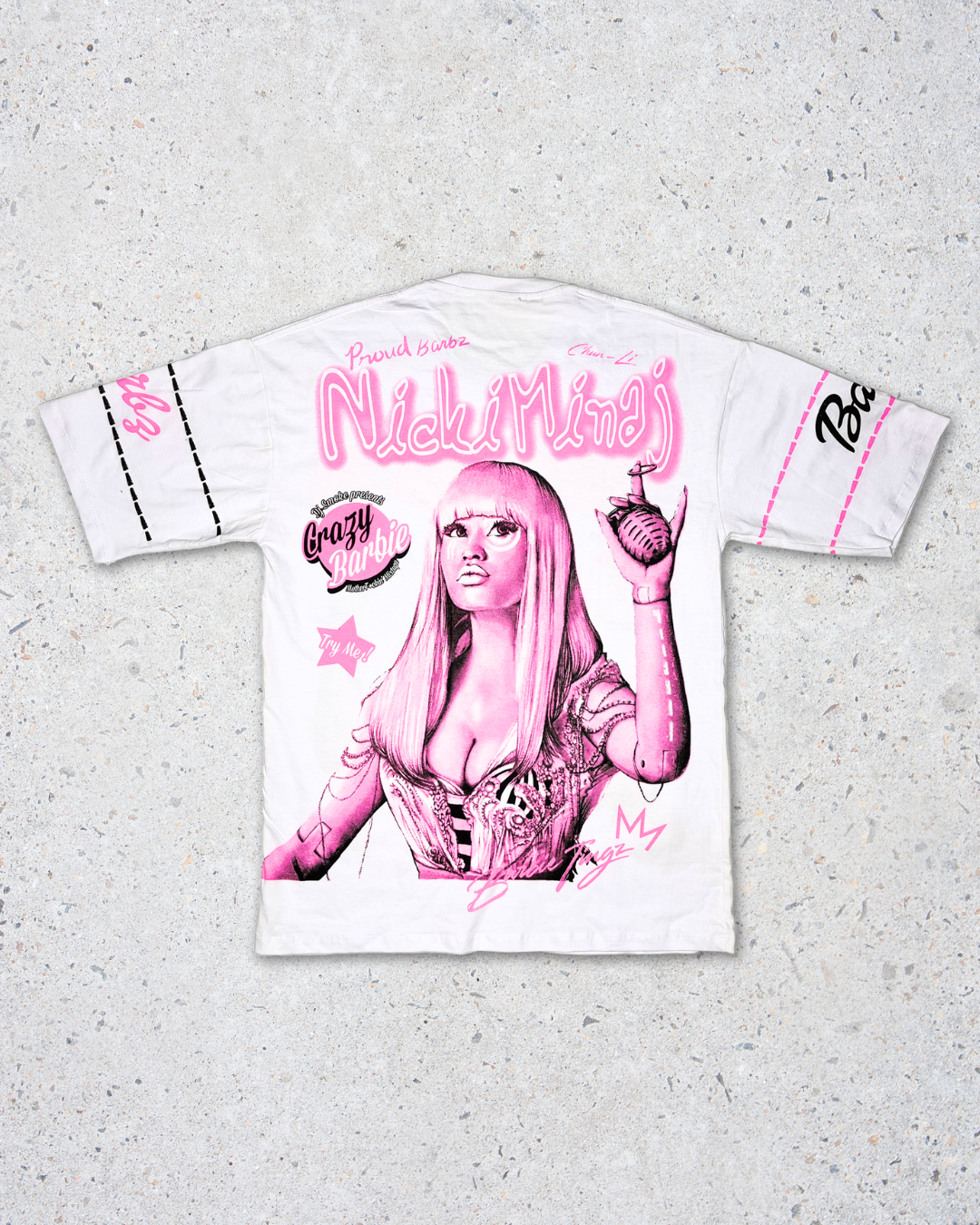 Nicki Minaj Double Side Printed White Tee | Fits Upto M/L