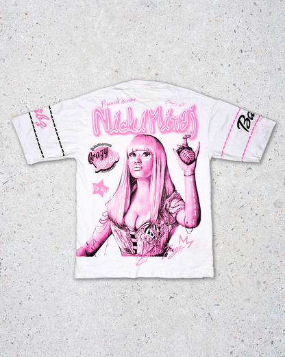 Nicki Minaj Double Side Printed White Tee | Fits Upto M/L