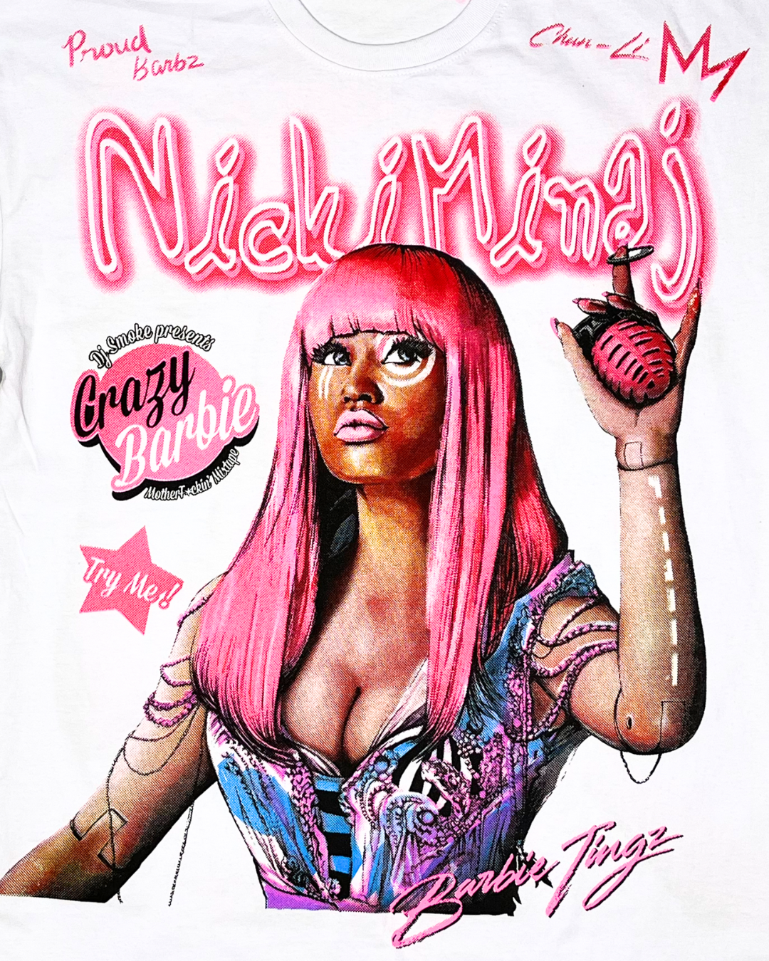 Nicki Minaj Double Side Printed White Tee | Fits Upto M/L