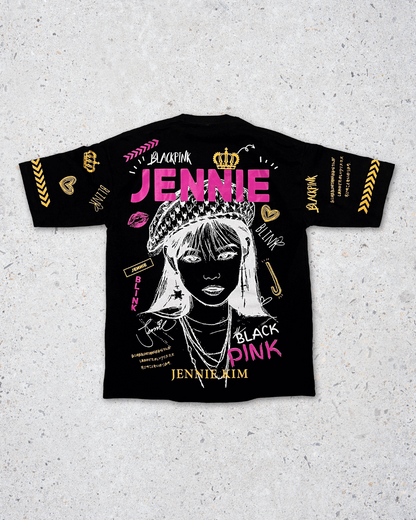 Blackpink Double Side Printed Black Tee | Fits Upto Free size L/XL