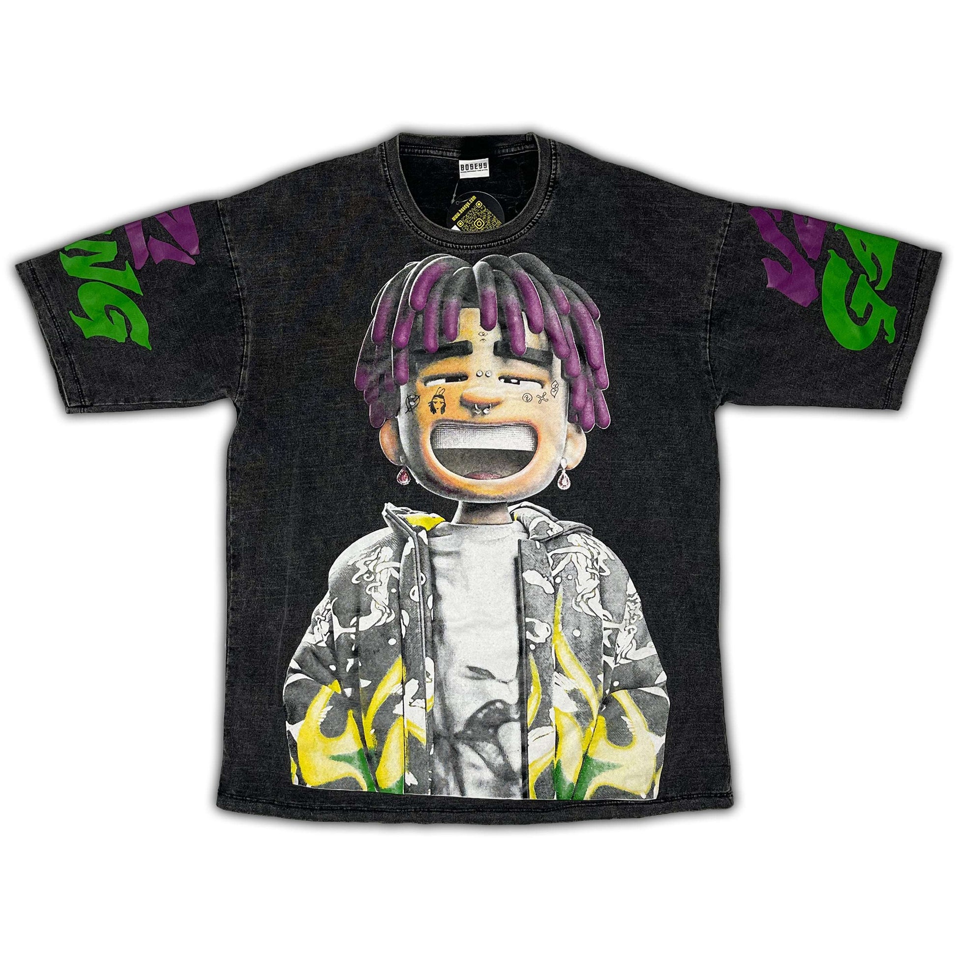 Lil Uzi Double Side Printed Space Gray Tee | Fits Upto Free sized upto L