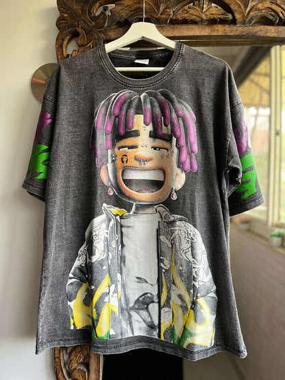 Lil Uzi Double Side Printed Space Gray Tee | Fits Upto Free sized upto L