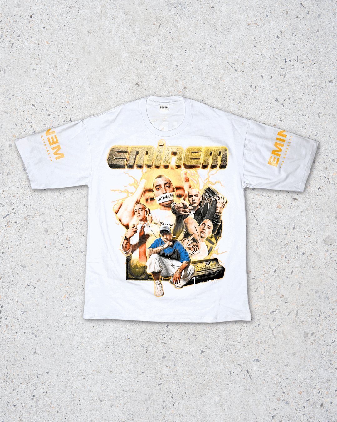 Eminem Double Side Printed White Tee | Fits Upto Free sized upto L