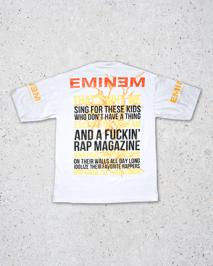 Eminem Double Side Printed White Tee | Fits Upto Free sized upto L