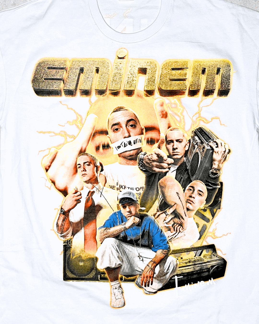 Eminem Double Side Printed White Tee | Fits Upto Free sized upto L