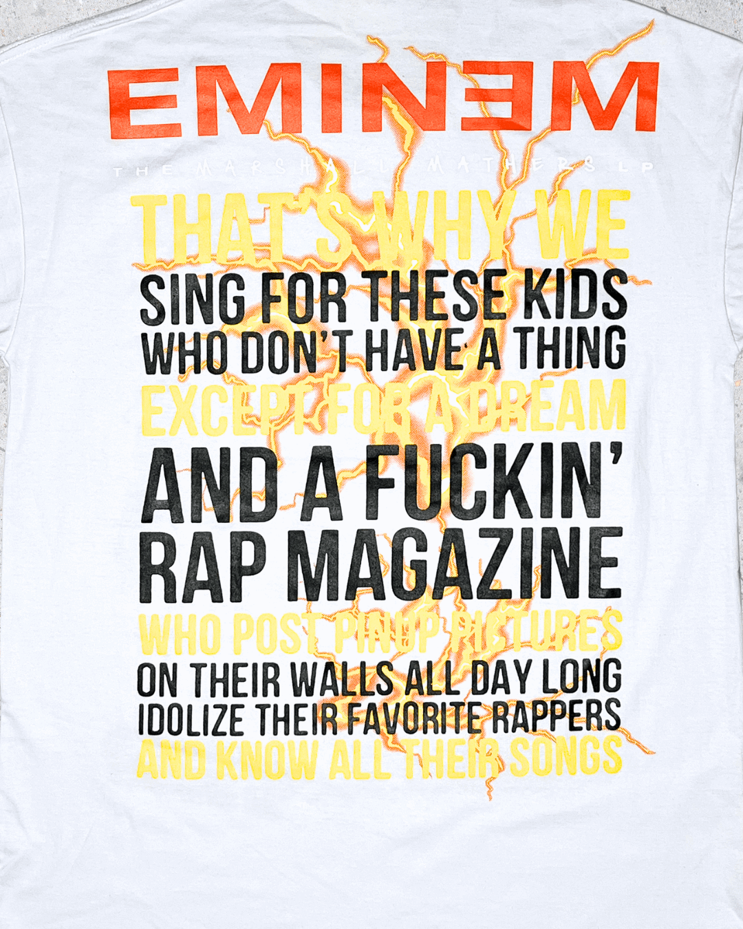 Eminem Double Side Printed White Tee | Fits Upto Free sized upto L