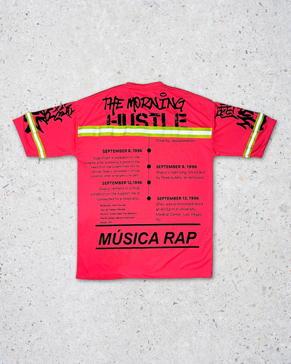 Tupac Double Side Printed Neon Pink Reflector Tee | Fits Upto Free sized upto L/XL