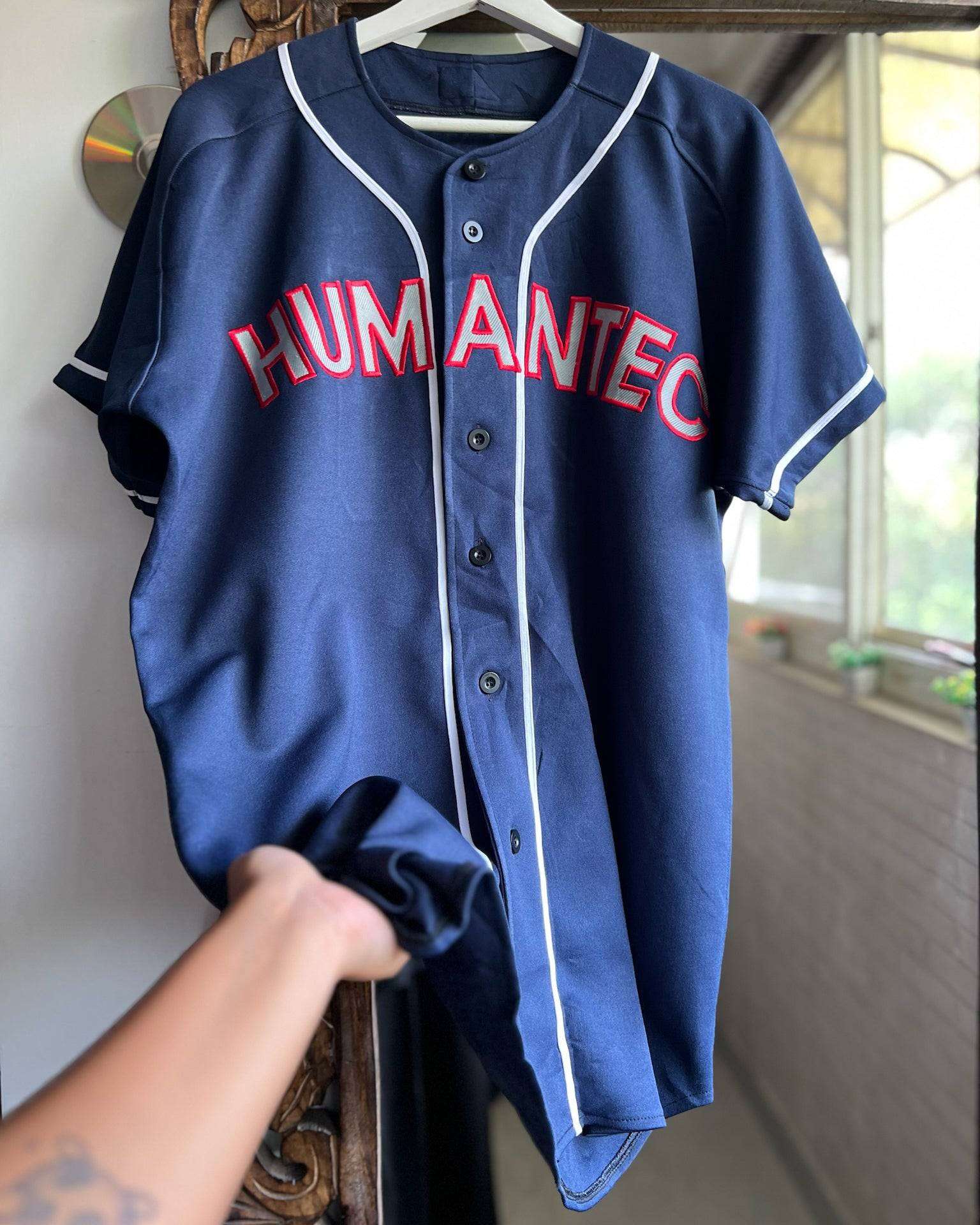 Humantec Dark Blue Embroidered Baseball Jersey✨ | Fits Upto L/XL