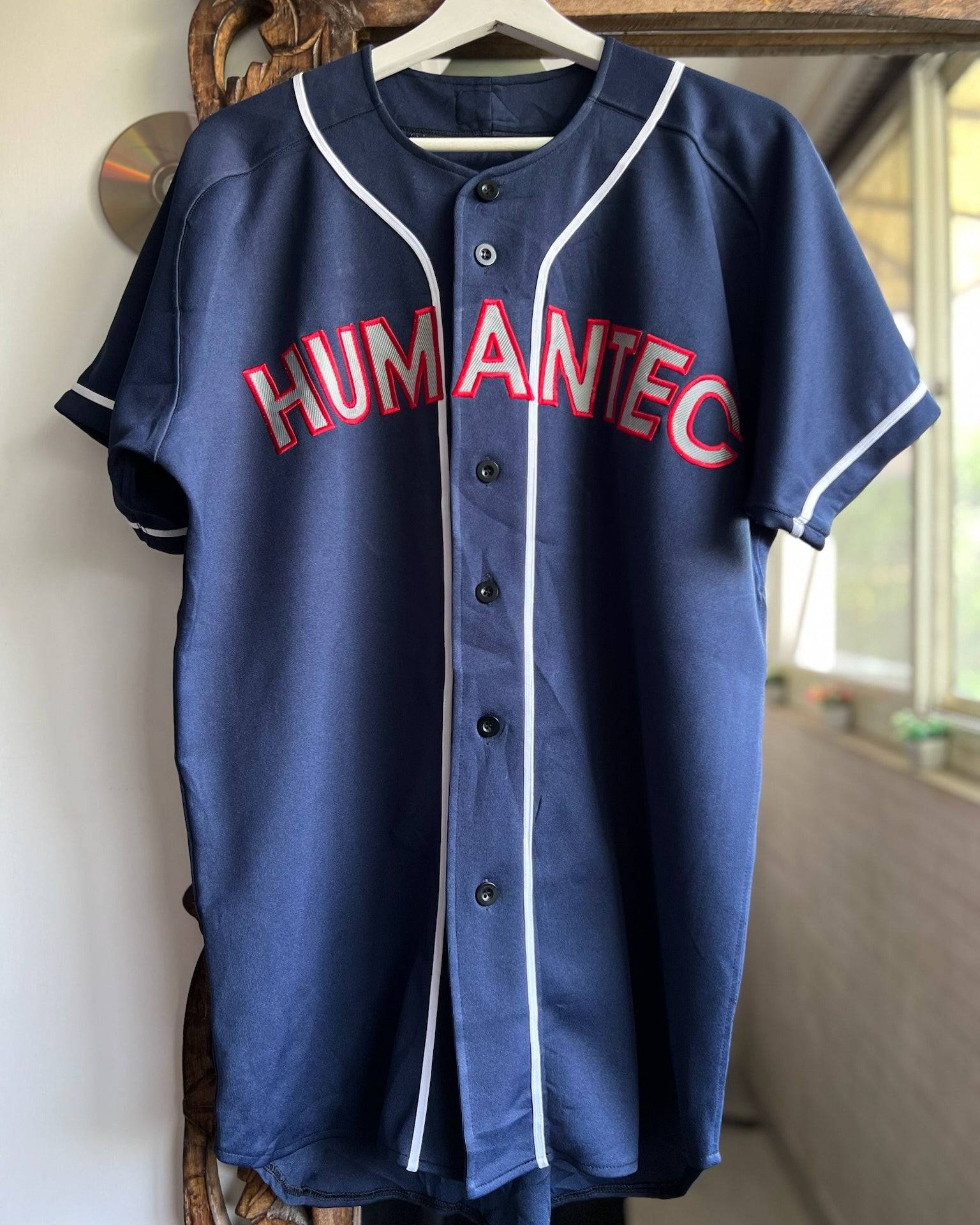 Humantec Dark Blue Embroidered Baseball Jersey✨ | Fits Upto L/XL