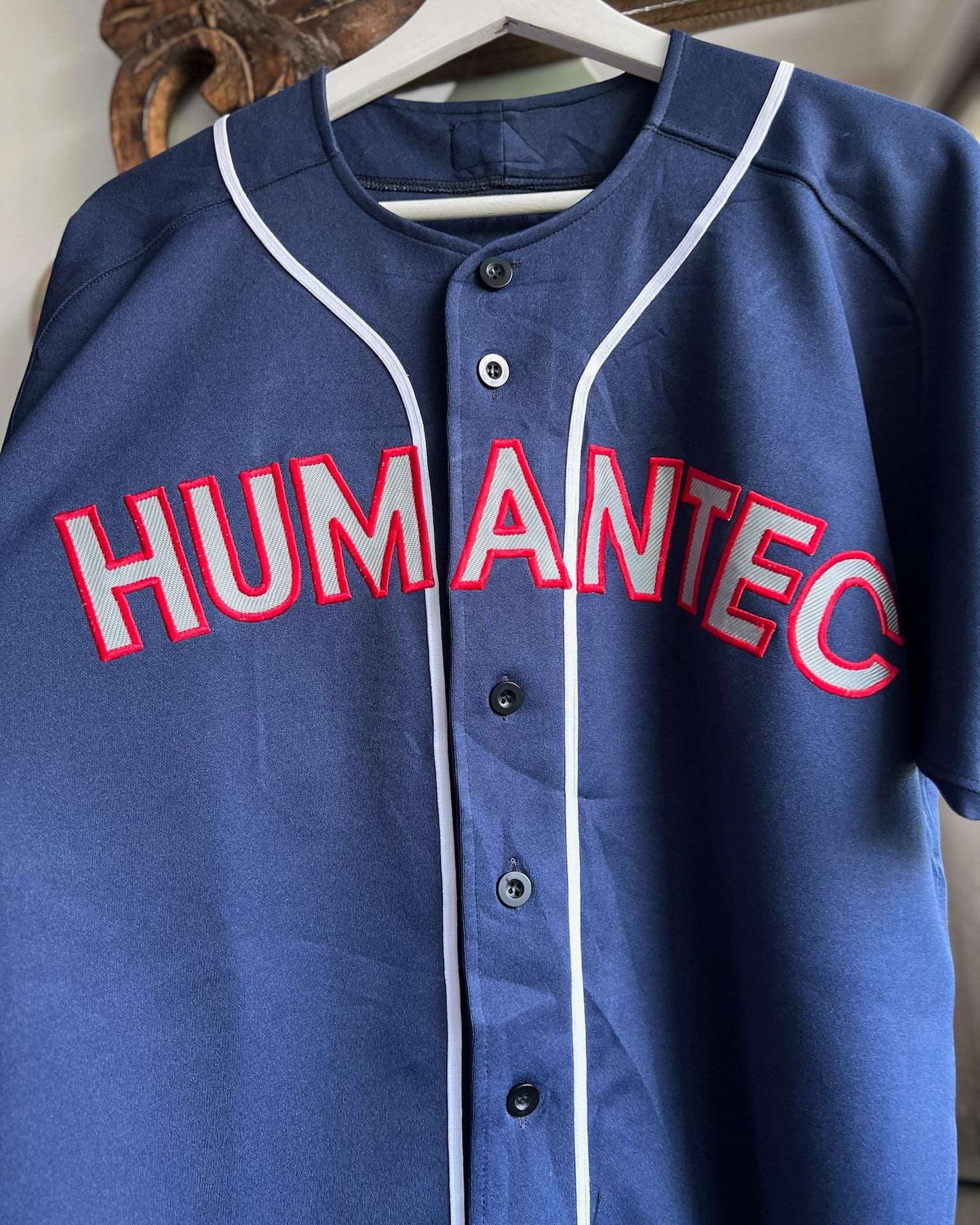 Humantec Dark Blue Embroidered Baseball Jersey✨ | Fits Upto L/XL