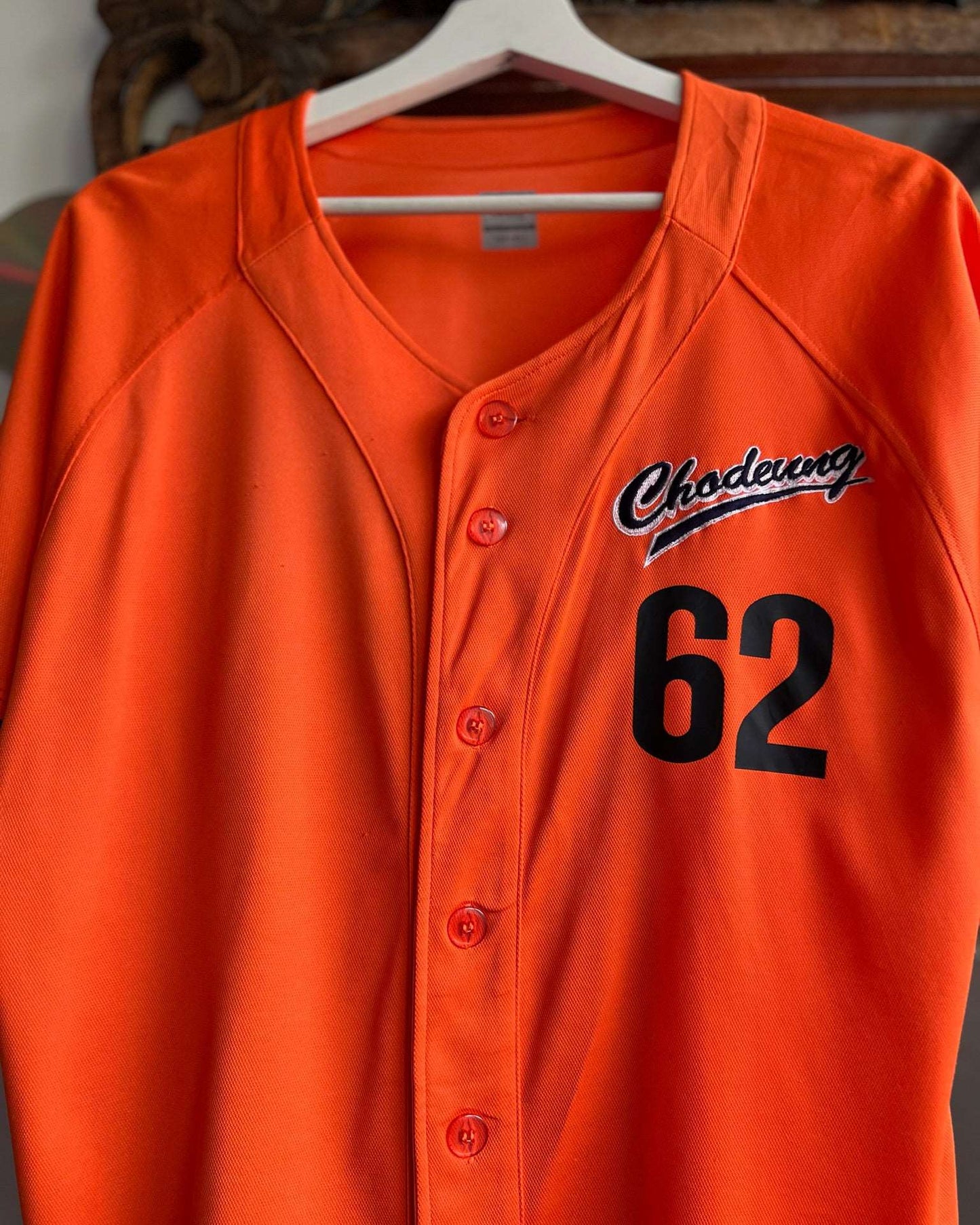 Chodeung Orange DTF + Embroidered Baseball Jersey✨ | Fits Upto M