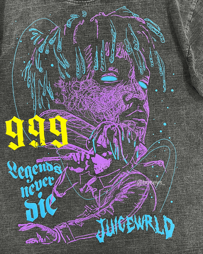 Juicewrld Double Side Space Gray Tee | Fits Upto Free Size L/XL