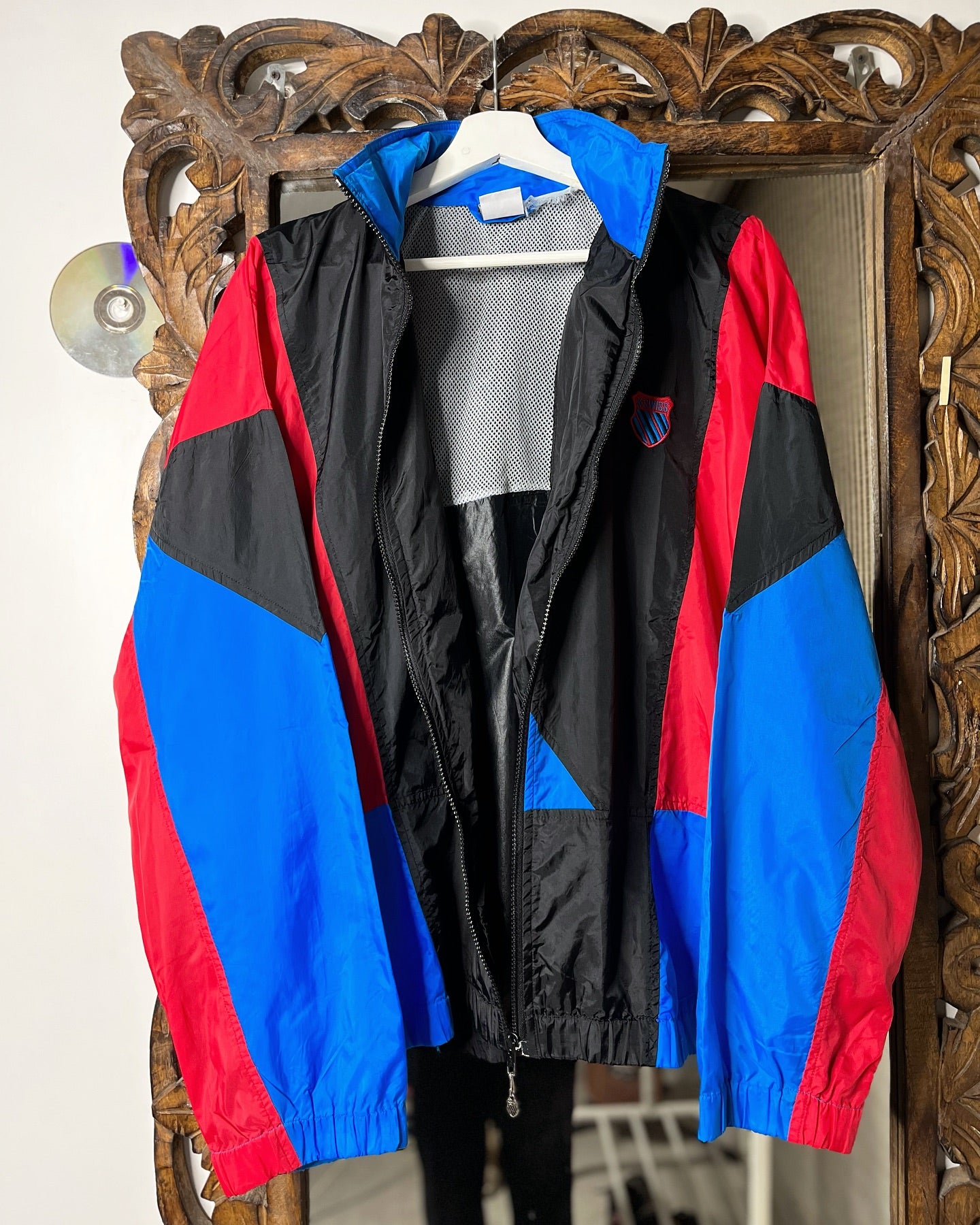 K-Swiss Black Blue Red Windbreaker | Fits Upto XL