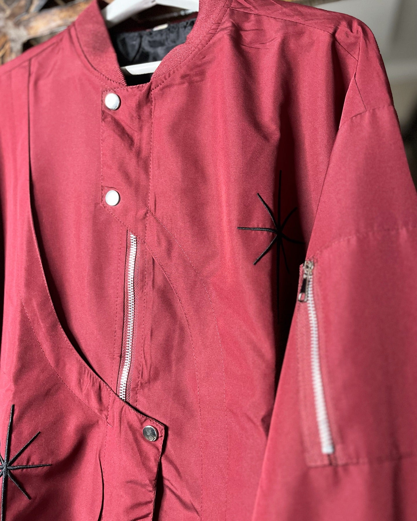 The Red Offset Jacket | Fits Upto L