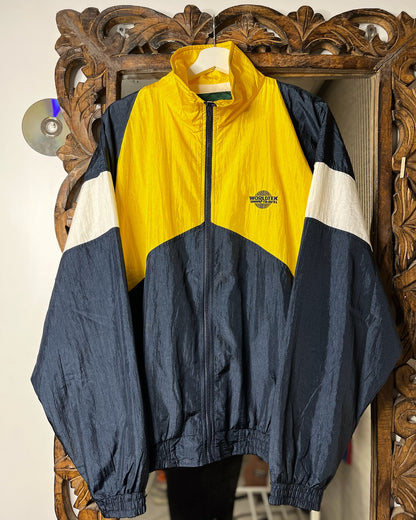 Worldtex Travel Yellow and Blue Windbreaker | Fits Upto XL