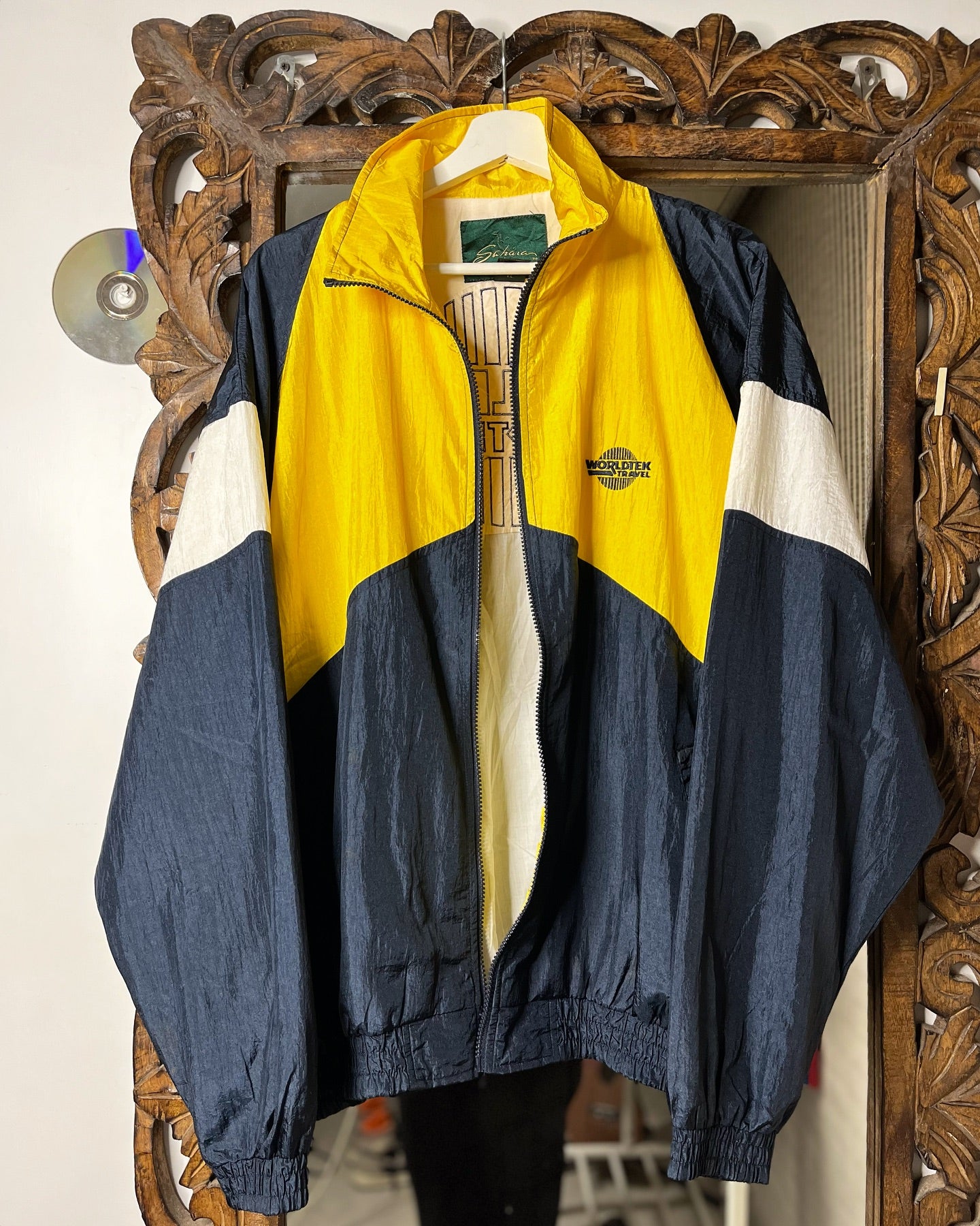 Worldtex Travel Yellow and Blue Windbreaker | Fits Upto XL