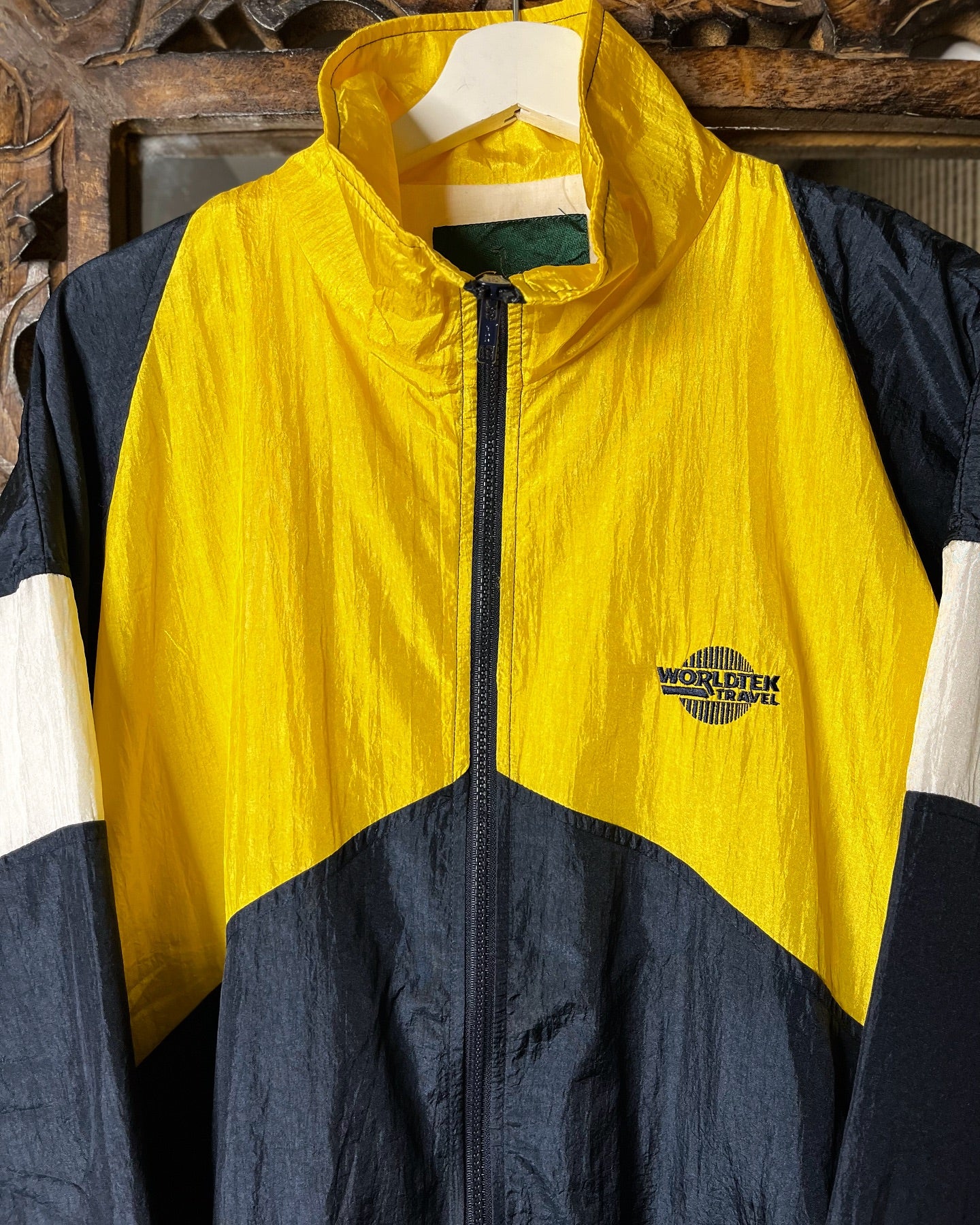 Worldtex Travel Yellow and Blue Windbreaker | Fits Upto XL