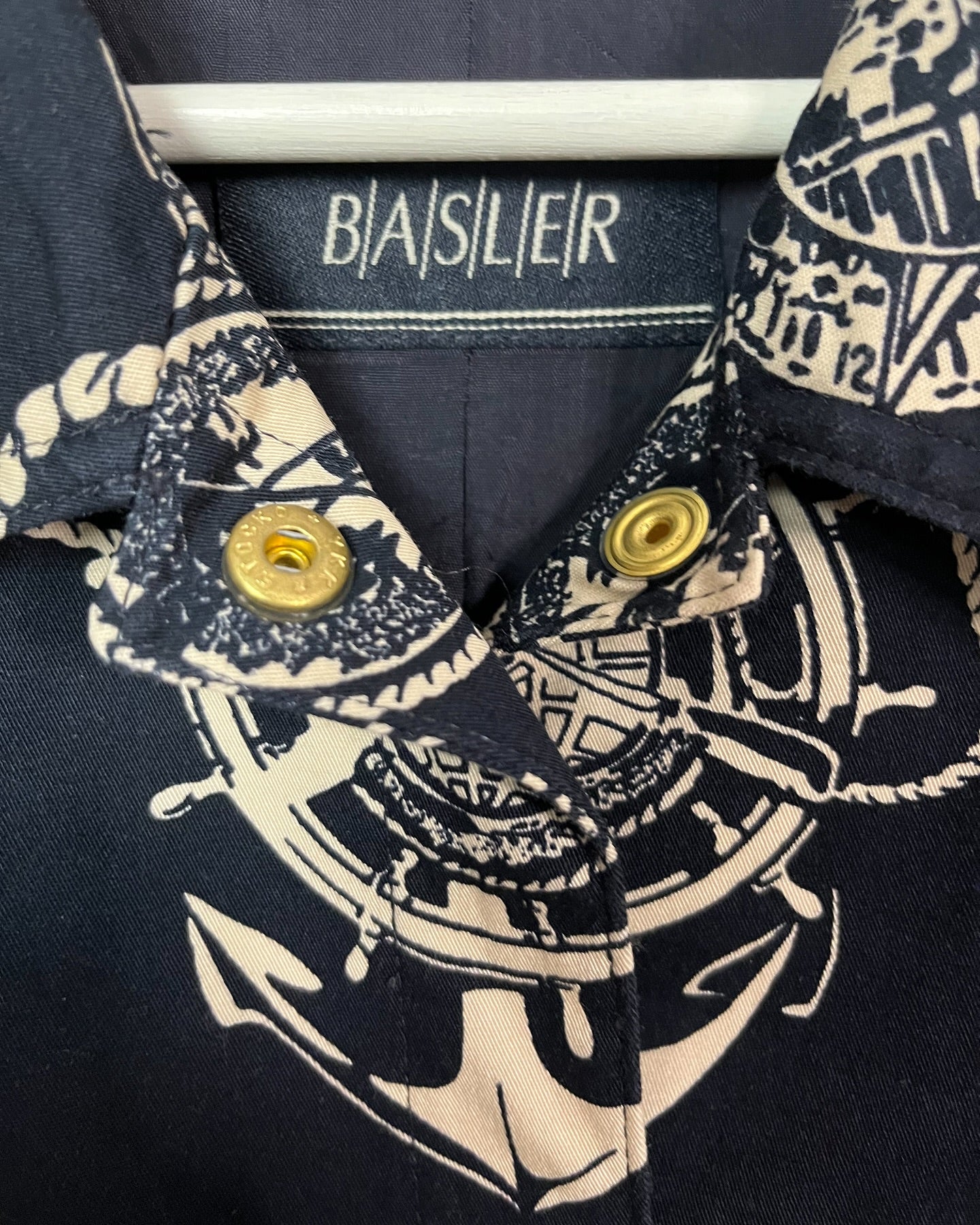 Late 80s Basler (German) Blue Jacket with Shoulder pads.  | Fits Upto S/M