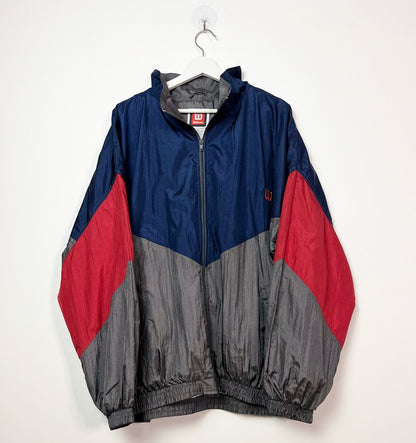 Vintage 90s Wilson Grey, blue, and red windbreaker | Fits Upto XL/2XL