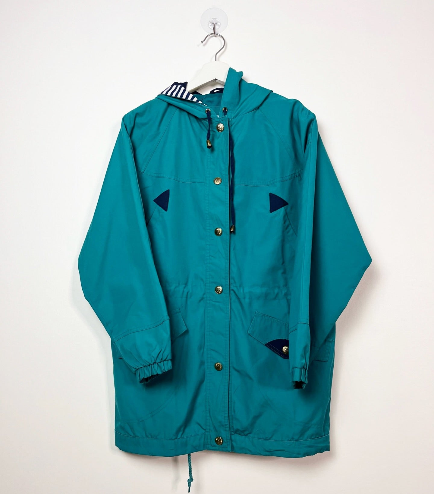 Basics Edition Cyan Jacket with hem drawstring. | Fits Upto M/L