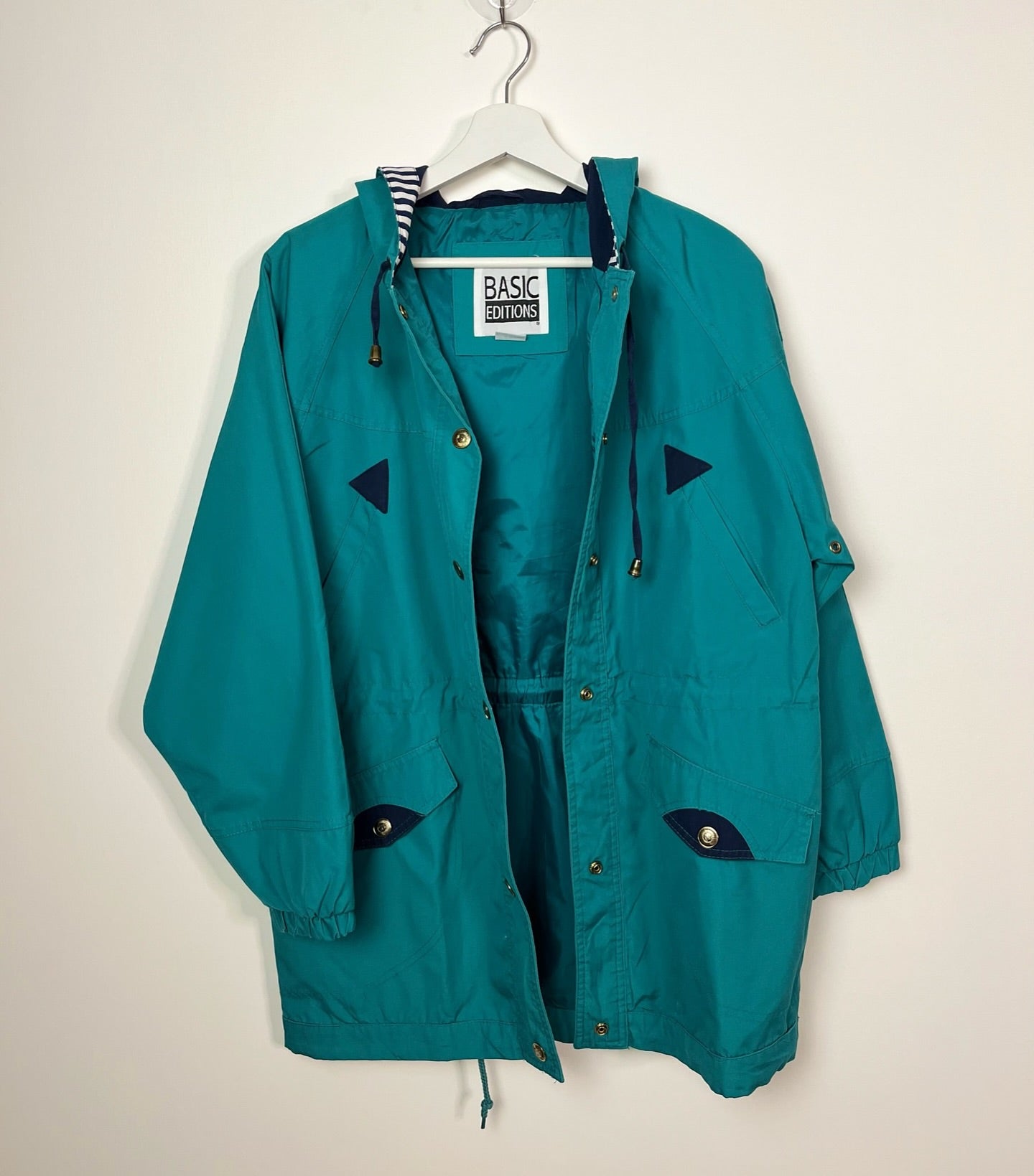 Basics Edition Cyan Jacket with hem drawstring. | Fits Upto M/L